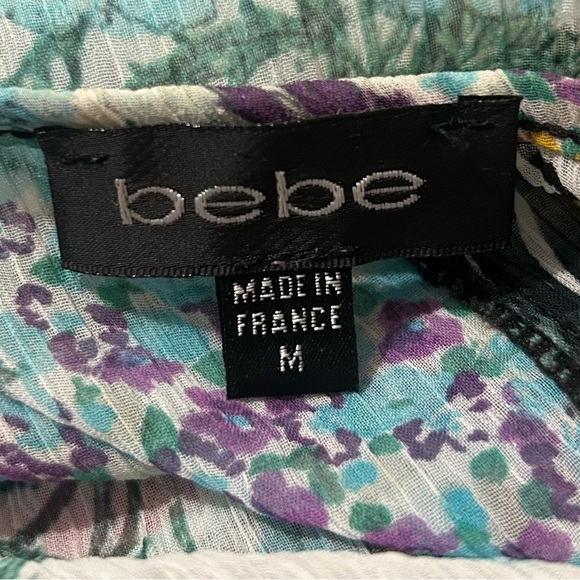 Vintage Y2K Bebe Dress Calcutta SHEER Blue Black Patchwork Floral Fairy Kaftan - Picture 4 of 10